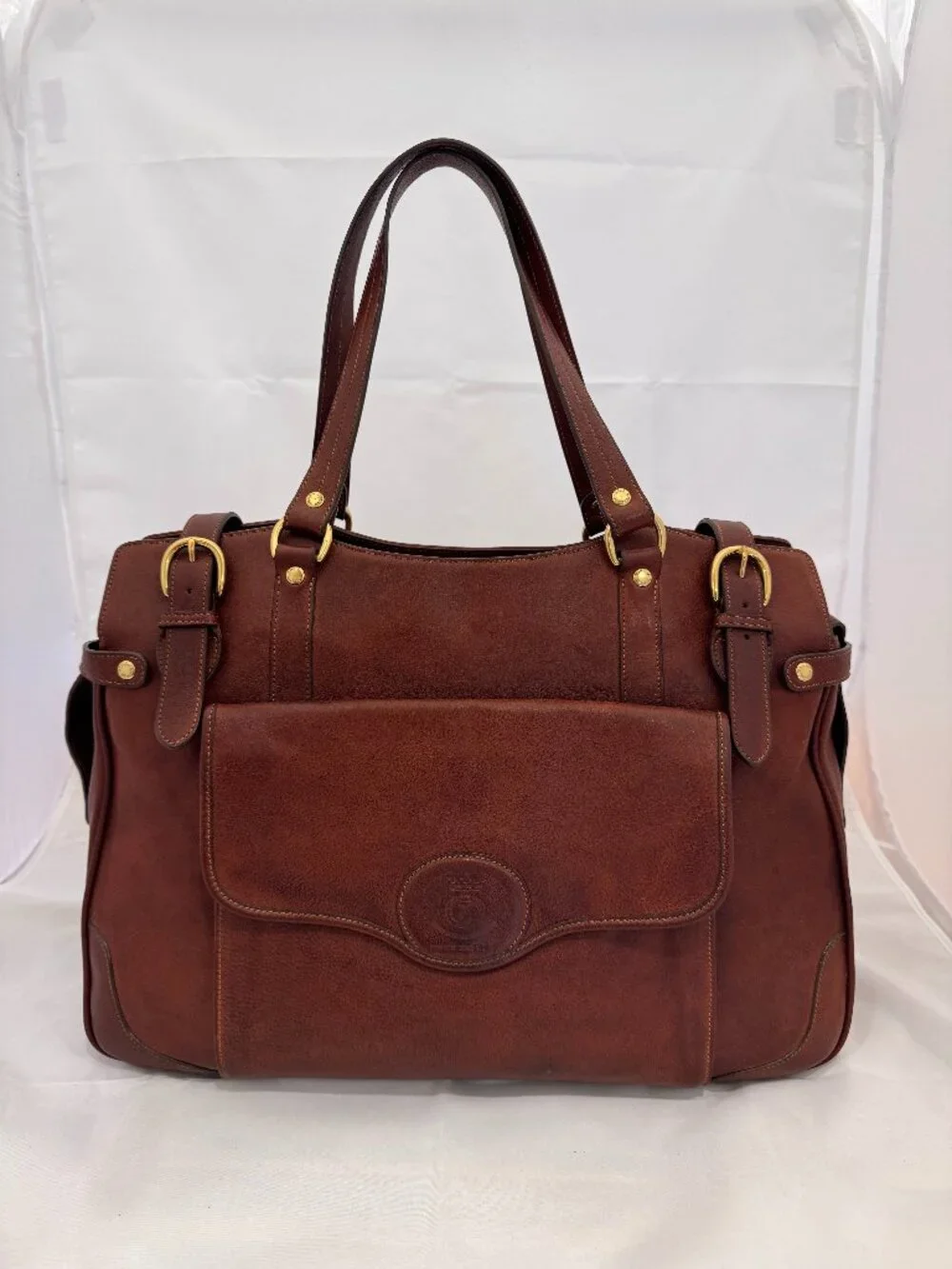 Ghurka Wellesley No. 249  Vintage Chestnut Leather Weekender Travel Bag
